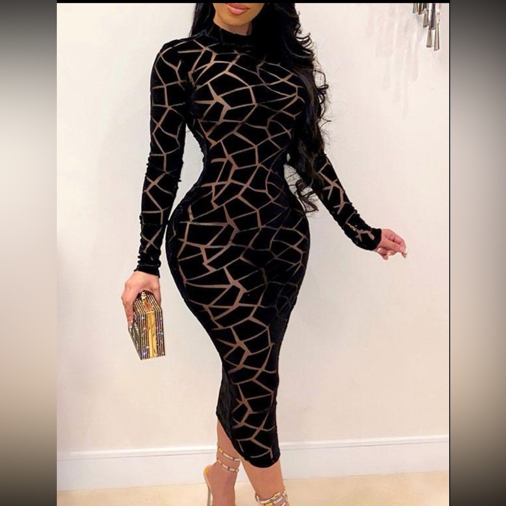 Geo Matrix Midi Dress